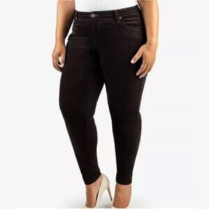 Kut From The Kloth Brown Bean Diana Corduroy Relaxed Fit Skinny Pants Size 18